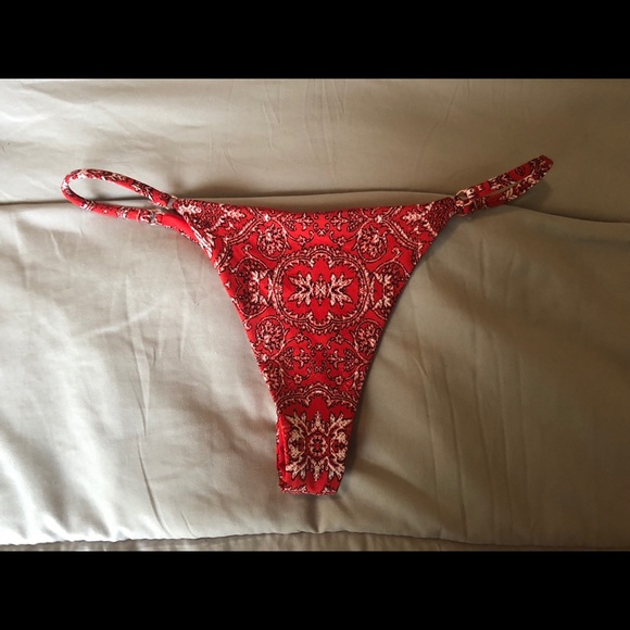 red bandana print bikini